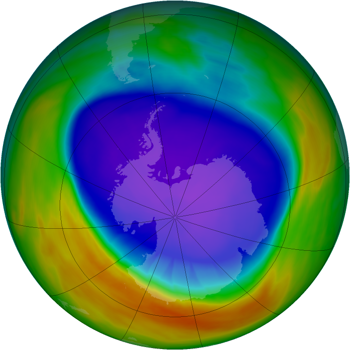 Antarctic ozone map for 25 September 2005